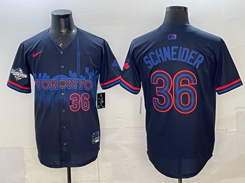 Men 2025 Nike Toronto Blue Jays #36 Schneider Blue Game MLB Jersey 08->toronto blue jays->MLB Jersey